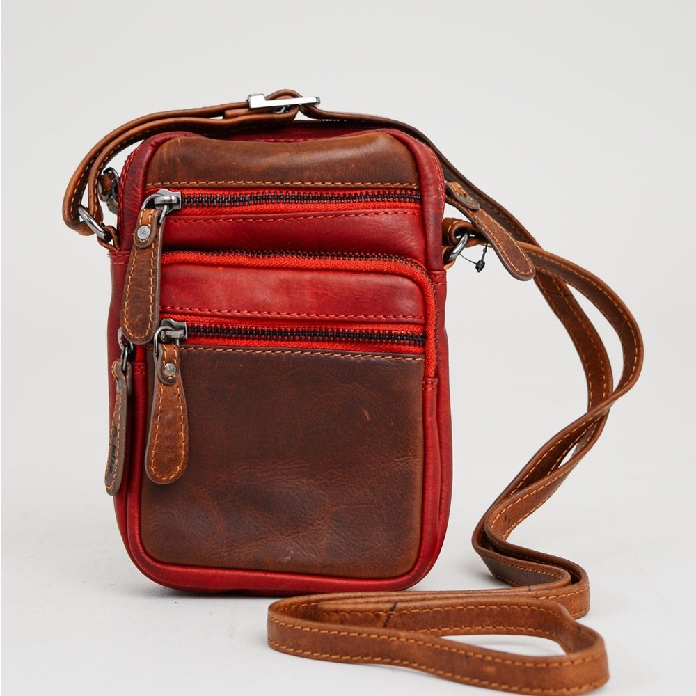 Adrian Klis 1929 Organizer, Red/Tan, Leather